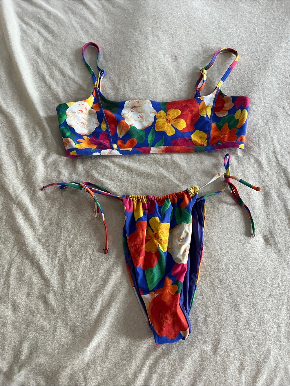 WeWoreWhat Bikini Floral Blue Size L